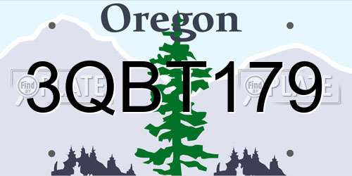 3QBT179 Oregon License Plate