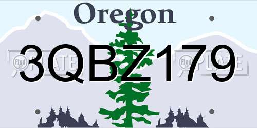 3QBZ179 Oregon License Plate