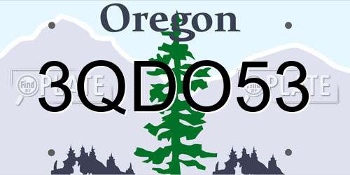 3QDO53 Oregon License Plate
