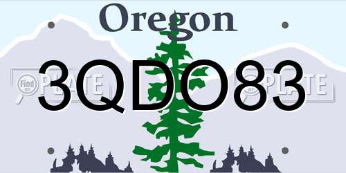 3QDO83 Oregon License Plate