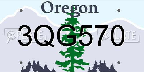 3QG570 Oregon License Plate