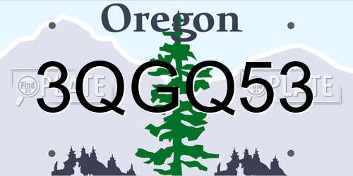 3QGQ53 Oregon License Plate