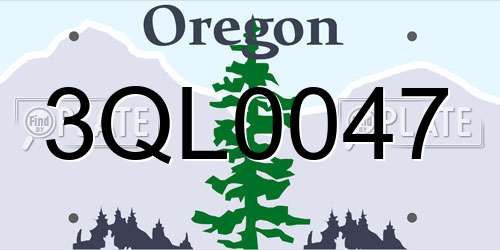 3QL0047 Oregon License Plate