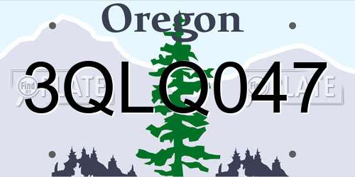 3QLQ047 Oregon License Plate