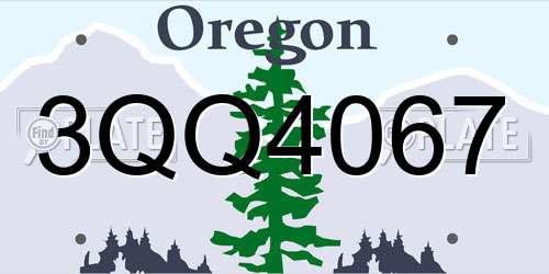 3QQ4067 Oregon License Plate