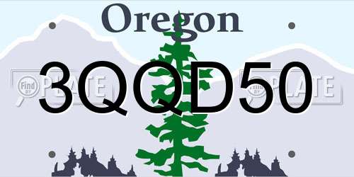 3QQD50 Oregon License Plate