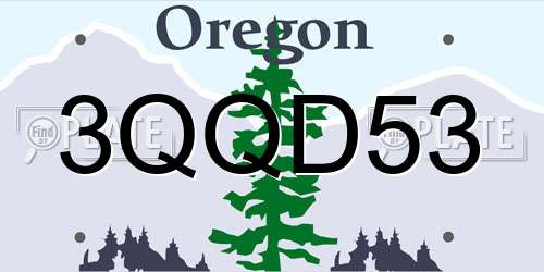 3QQD53 Oregon License Plate