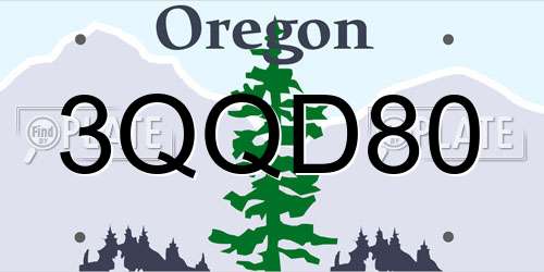 3QQD80 Oregon License Plate