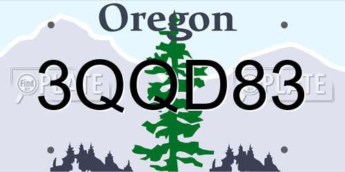 3QQD83 Oregon License Plate
