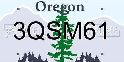 3QSM61 Oregon License Plate
