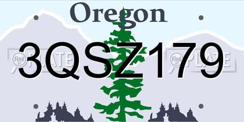 3QSZ179 Oregon License Plate
