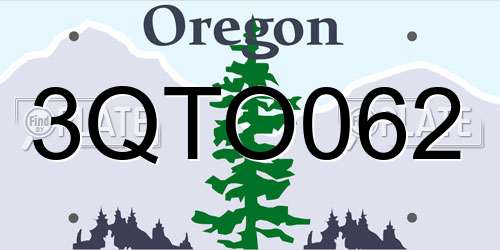 3QTO062 Oregon License Plate
