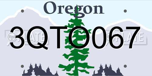 3QTO067 Oregon License Plate