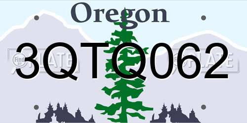 3QTQ062 Oregon License Plate