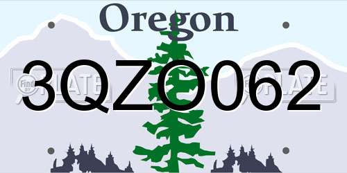 3QZO062 Oregon License Plate