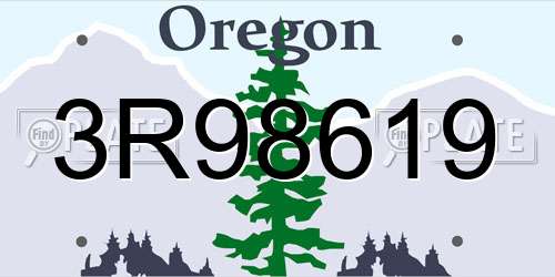 3R98619 Oregon License Plate