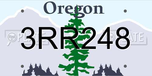 3RR248 Oregon License Plate