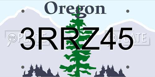 3RRZ45 Oregon License Plate