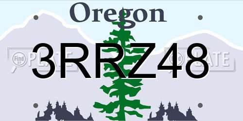 3RRZ48 Oregon License Plate