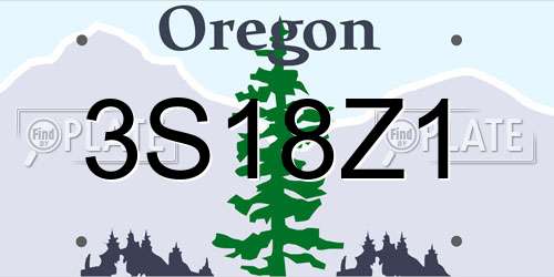 3S18Z1 Oregon License Plate