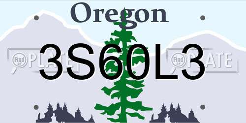 3S60L3 Oregon License Plate
