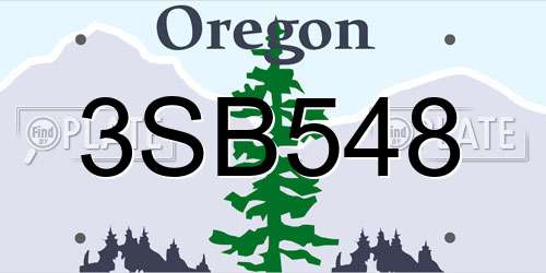 3SB548 Oregon License Plate