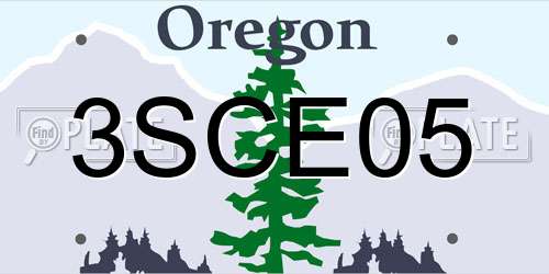 3SCE05 Oregon License Plate