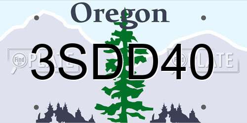 3SDD40 Oregon License Plate