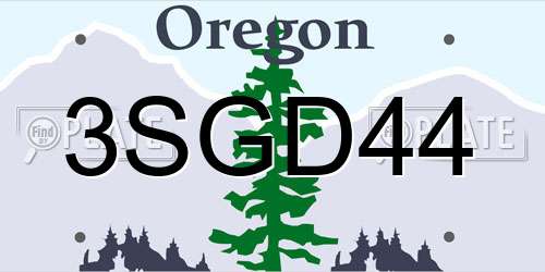 3SGD44 Oregon License Plate