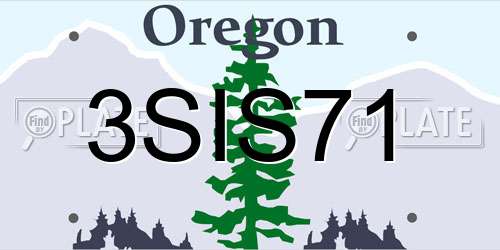 3SIS71 Oregon License Plate