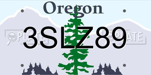3SLZ89 Oregon License Plate