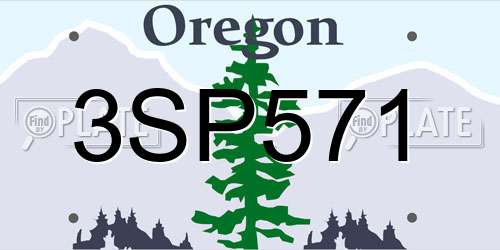3SP571 Oregon License Plate
