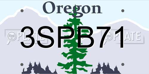 3SPB71 Oregon License Plate