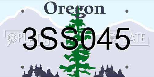 3SS045 Oregon License Plate