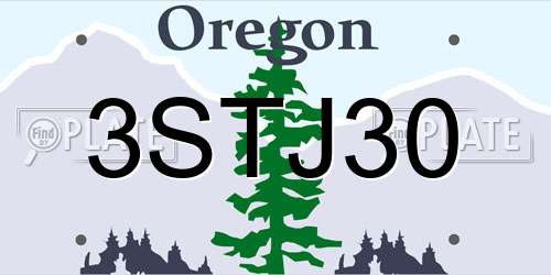 3STJ30 Oregon License Plate