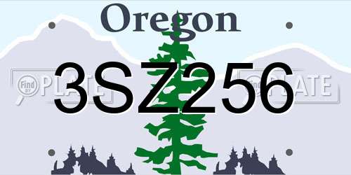 3SZ256 Oregon License Plate