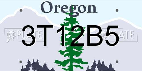 3T12B5 Oregon License Plate