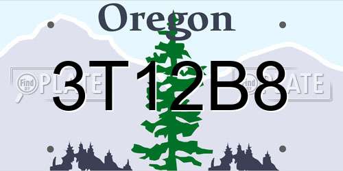 3T12B8 Oregon License Plate