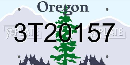 3T20157 Oregon License Plate
