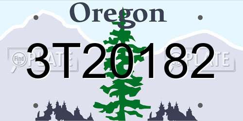 3T20182 Oregon License Plate