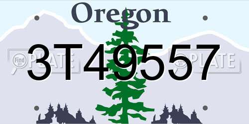 3T49557 Oregon License Plate