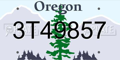 3T49857 Oregon License Plate