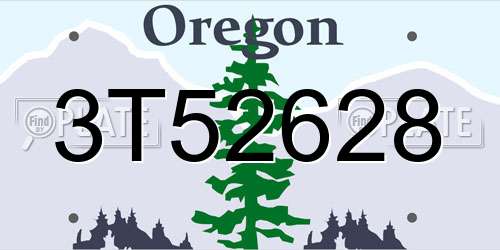 3T52628 Oregon License Plate