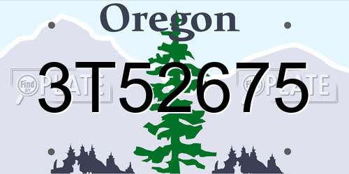 3T52675 Oregon License Plate
