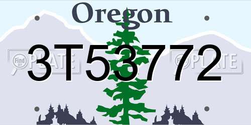 3T53772 Oregon License Plate