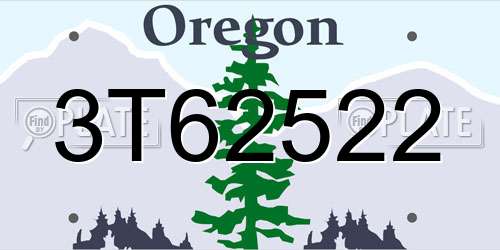 3T62522 Oregon License Plate