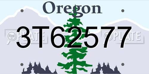 3T62577 Oregon License Plate