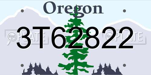 3T62822 Oregon License Plate