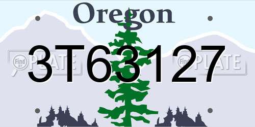 3T63127 Oregon License Plate