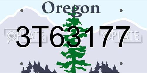 3T63177 Oregon License Plate